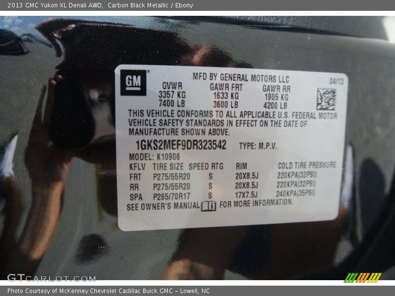 Carbon Black Metallic / Ebony 2013 GMC Yukon XL Denali AWD