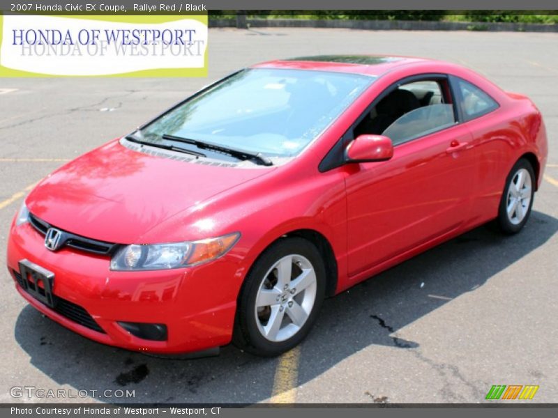Rallye Red / Black 2007 Honda Civic EX Coupe