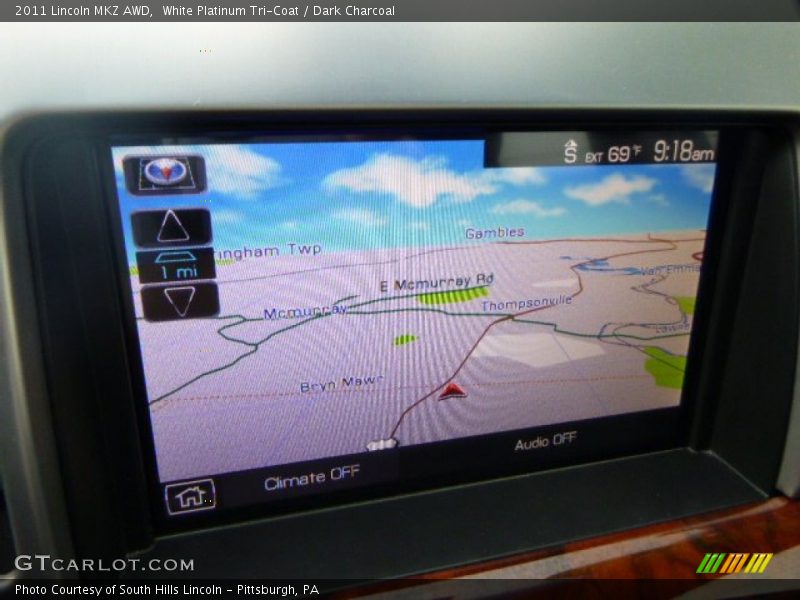 White Platinum Tri-Coat / Dark Charcoal 2011 Lincoln MKZ AWD