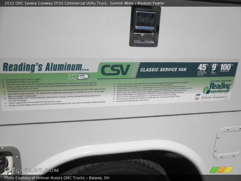Summit White / Medium Pewter 2013 GMC Savana Cutaway 3500 Commercial Utility Truck