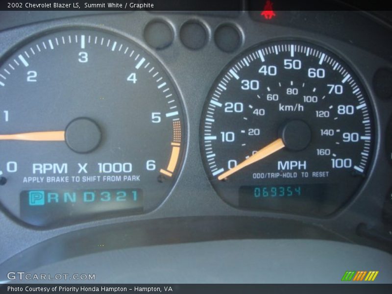 Summit White / Graphite 2002 Chevrolet Blazer LS