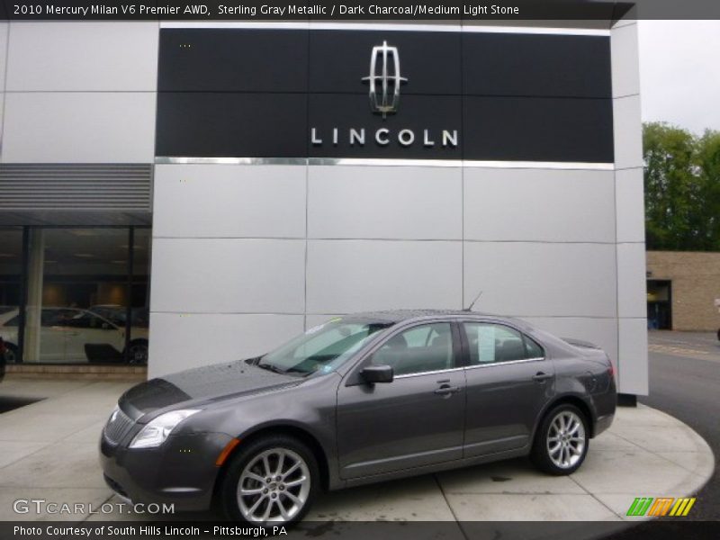 Sterling Gray Metallic / Dark Charcoal/Medium Light Stone 2010 Mercury Milan V6 Premier AWD