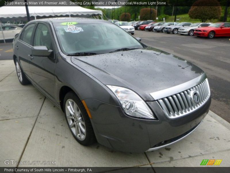 Sterling Gray Metallic / Dark Charcoal/Medium Light Stone 2010 Mercury Milan V6 Premier AWD