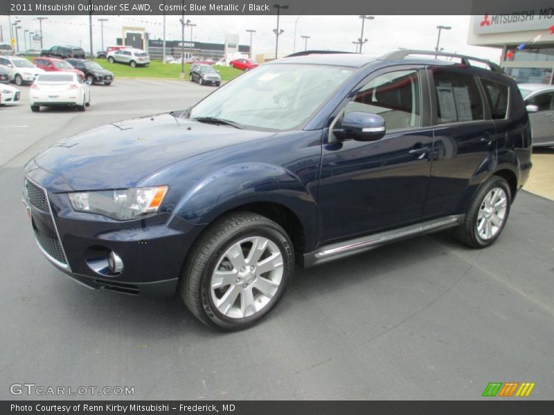 Cosmic Blue Metallic / Black 2011 Mitsubishi Outlander SE AWD