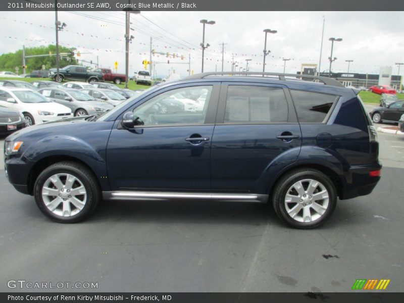 Cosmic Blue Metallic / Black 2011 Mitsubishi Outlander SE AWD