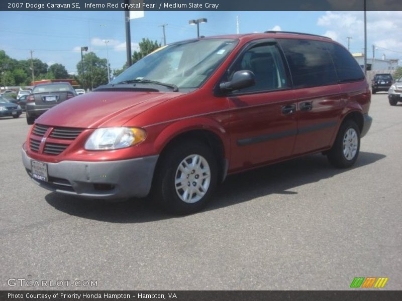 Inferno Red Crystal Pearl / Medium Slate Gray 2007 Dodge Caravan SE