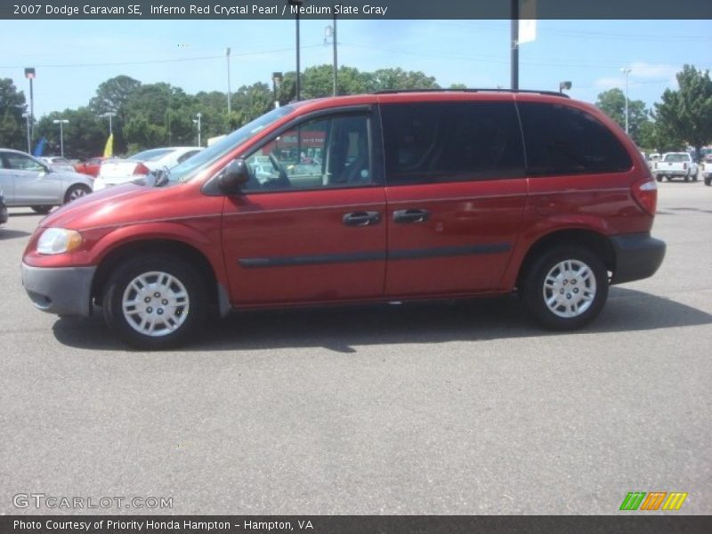 Inferno Red Crystal Pearl / Medium Slate Gray 2007 Dodge Caravan SE