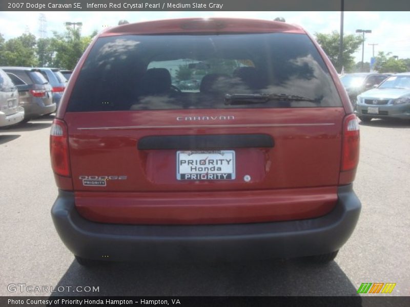 Inferno Red Crystal Pearl / Medium Slate Gray 2007 Dodge Caravan SE