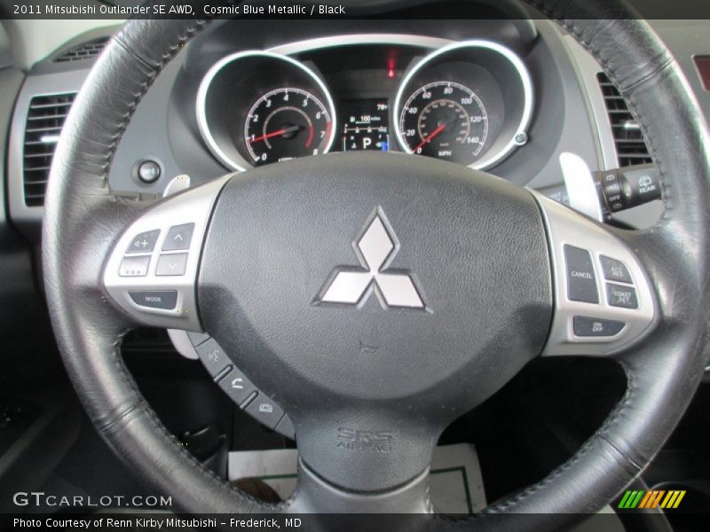 Cosmic Blue Metallic / Black 2011 Mitsubishi Outlander SE AWD