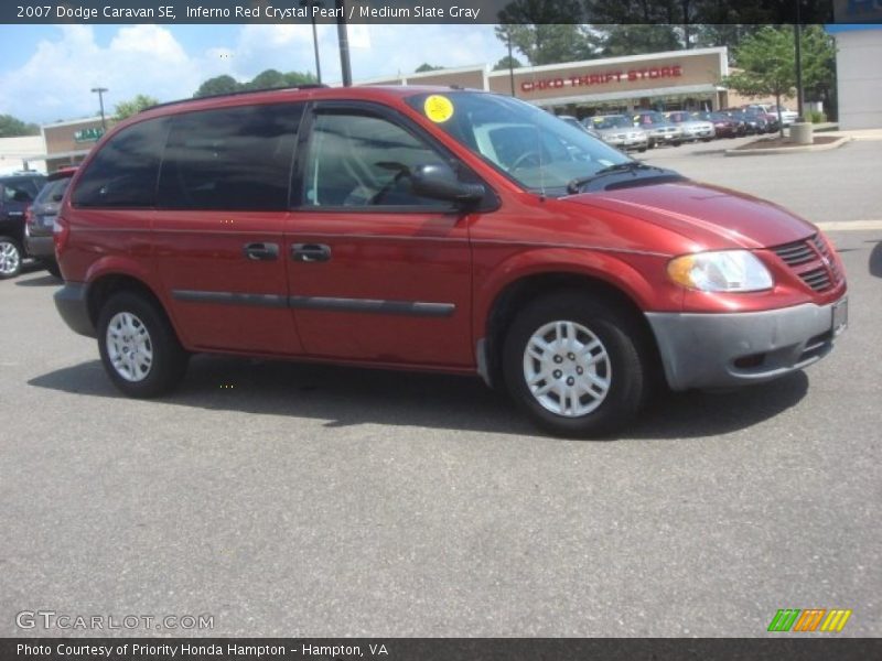 Inferno Red Crystal Pearl / Medium Slate Gray 2007 Dodge Caravan SE