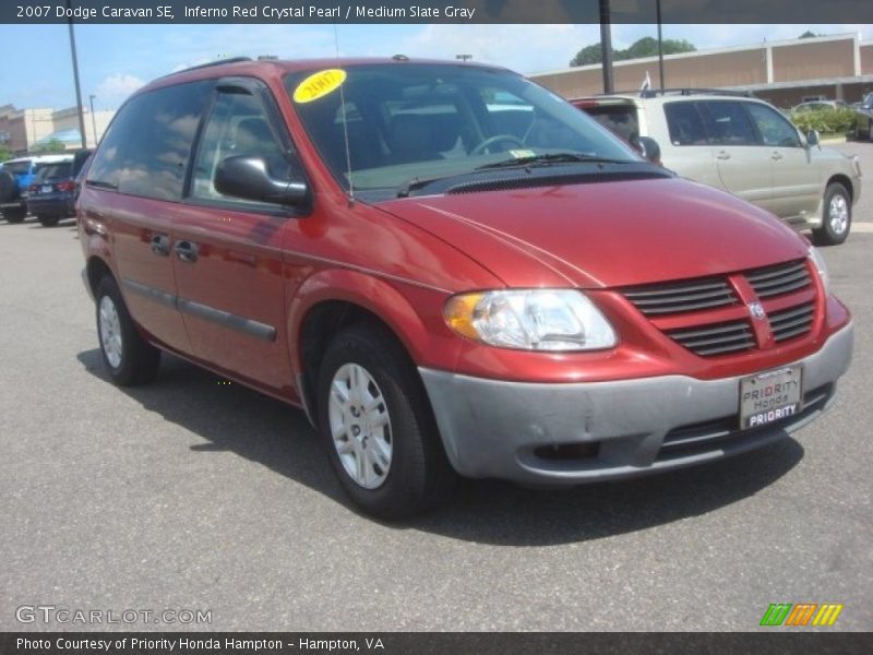 Inferno Red Crystal Pearl / Medium Slate Gray 2007 Dodge Caravan SE