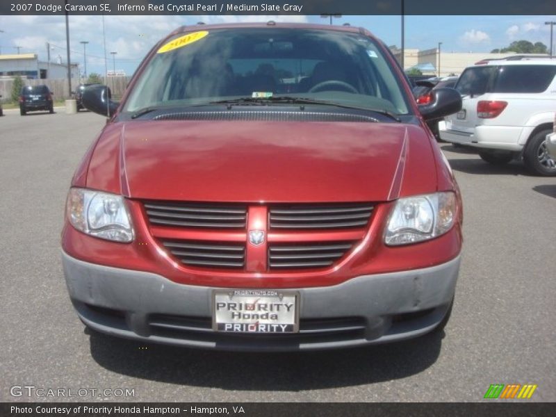 Inferno Red Crystal Pearl / Medium Slate Gray 2007 Dodge Caravan SE