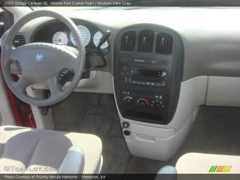 Inferno Red Crystal Pearl / Medium Slate Gray 2007 Dodge Caravan SE