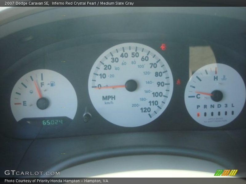 Inferno Red Crystal Pearl / Medium Slate Gray 2007 Dodge Caravan SE