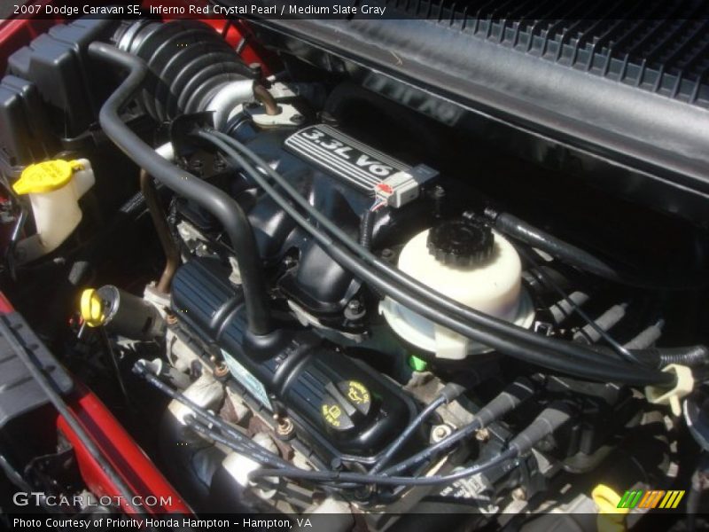 Inferno Red Crystal Pearl / Medium Slate Gray 2007 Dodge Caravan SE