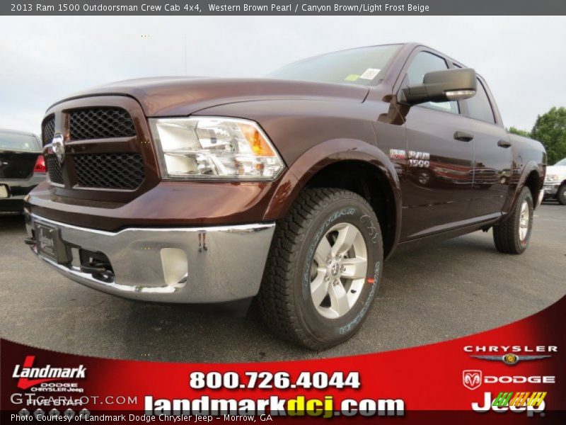 Western Brown Pearl / Canyon Brown/Light Frost Beige 2013 Ram 1500 Outdoorsman Crew Cab 4x4