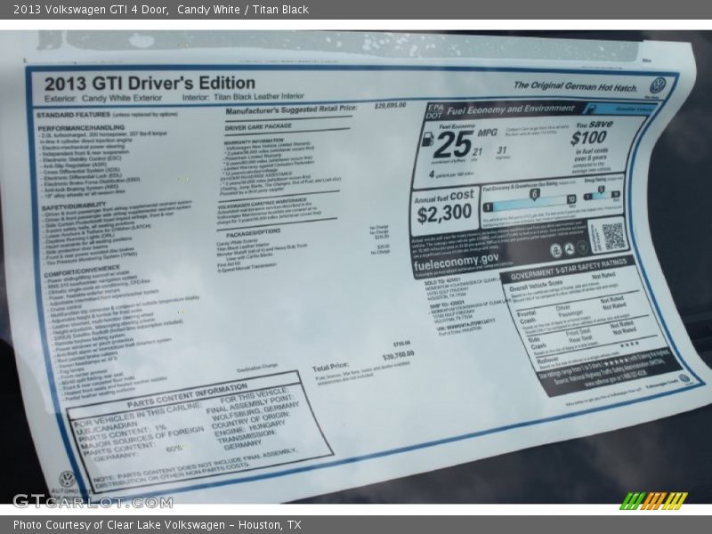 Candy White / Titan Black 2013 Volkswagen GTI 4 Door