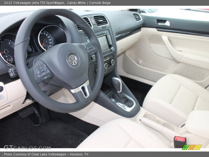 Candy White / Cornsilk Beige 2013 Volkswagen Jetta TDI SportWagen