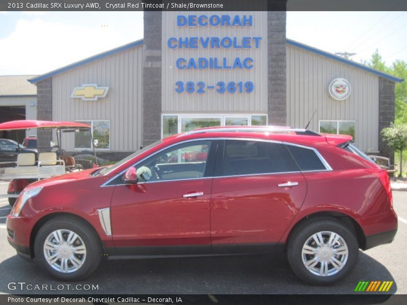 Crystal Red Tintcoat / Shale/Brownstone 2013 Cadillac SRX Luxury AWD