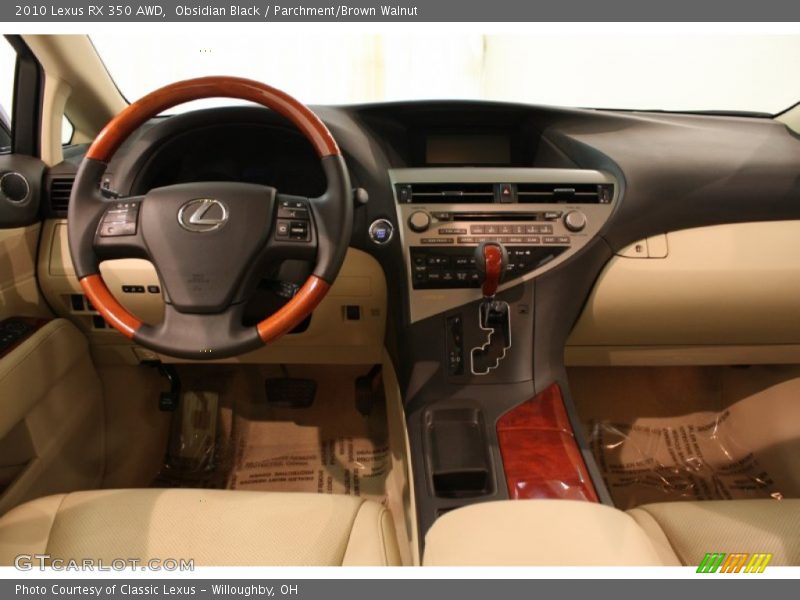 Obsidian Black / Parchment/Brown Walnut 2010 Lexus RX 350 AWD