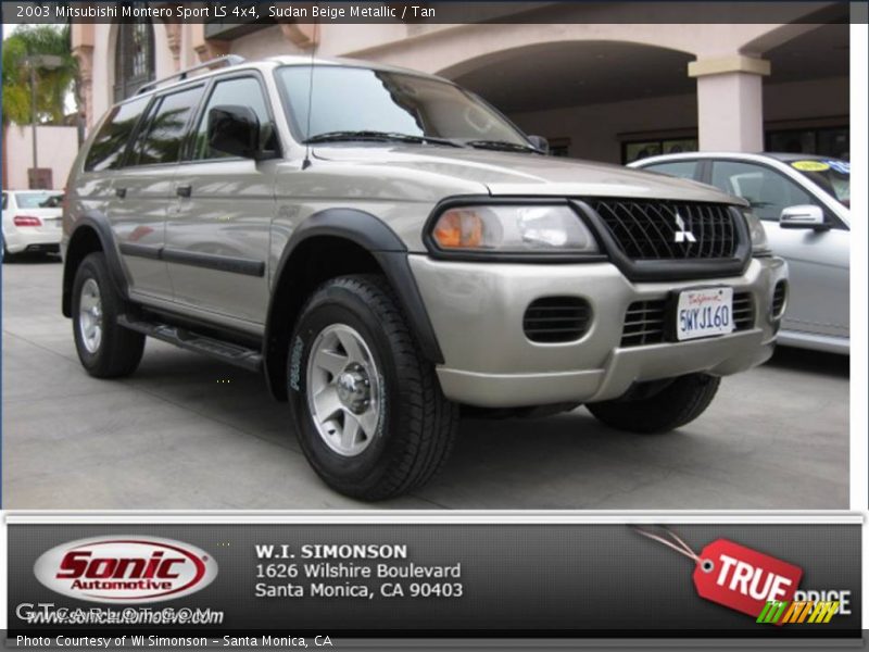 Sudan Beige Metallic / Tan 2003 Mitsubishi Montero Sport LS 4x4