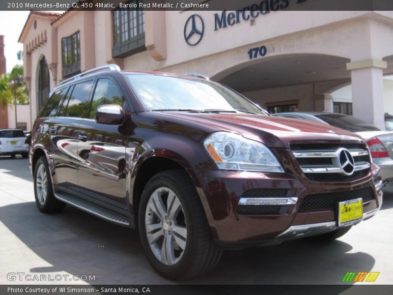 Barolo Red Metallic / Cashmere 2010 Mercedes-Benz GL 450 4Matic