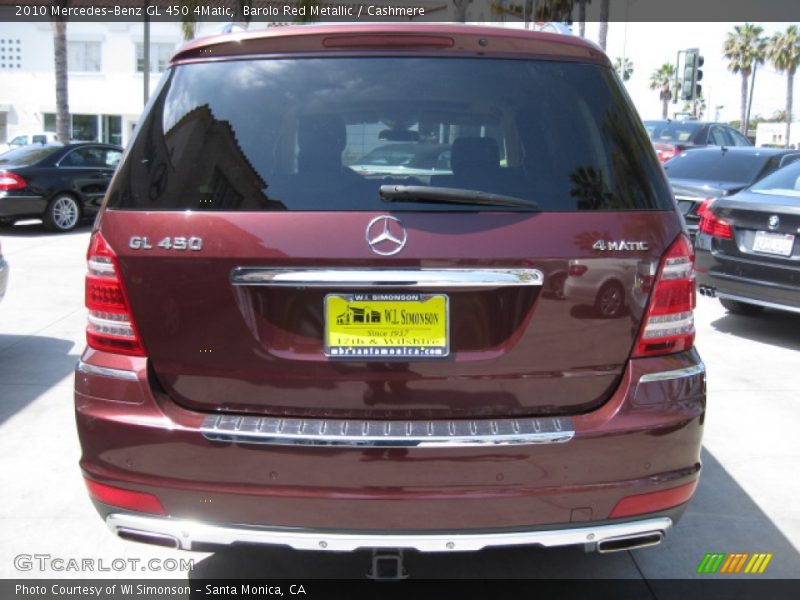 Barolo Red Metallic / Cashmere 2010 Mercedes-Benz GL 450 4Matic