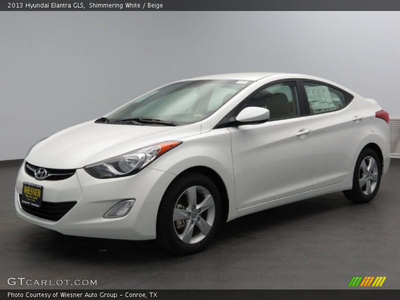 Shimmering White / Beige 2013 Hyundai Elantra GLS