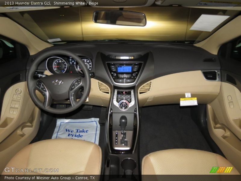 Shimmering White / Beige 2013 Hyundai Elantra GLS