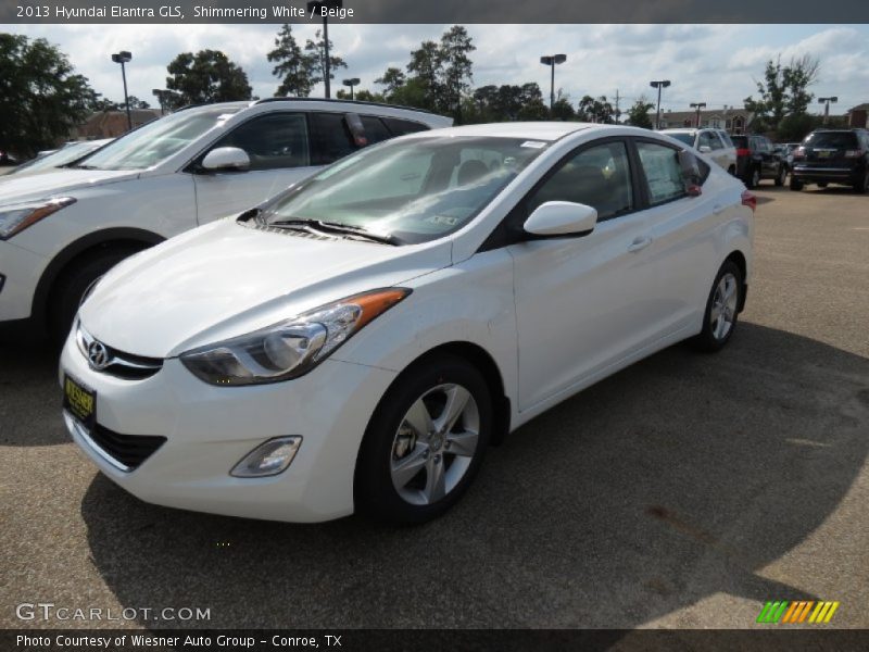 Shimmering White / Beige 2013 Hyundai Elantra GLS