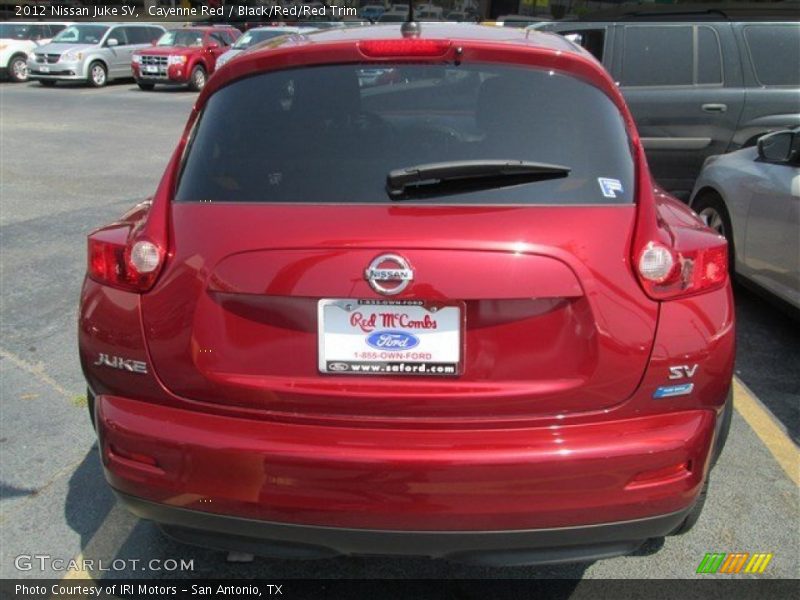 Cayenne Red / Black/Red/Red Trim 2012 Nissan Juke SV