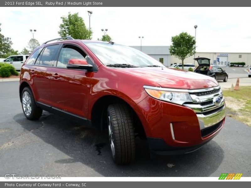 Ruby Red / Medium Light Stone 2013 Ford Edge SEL