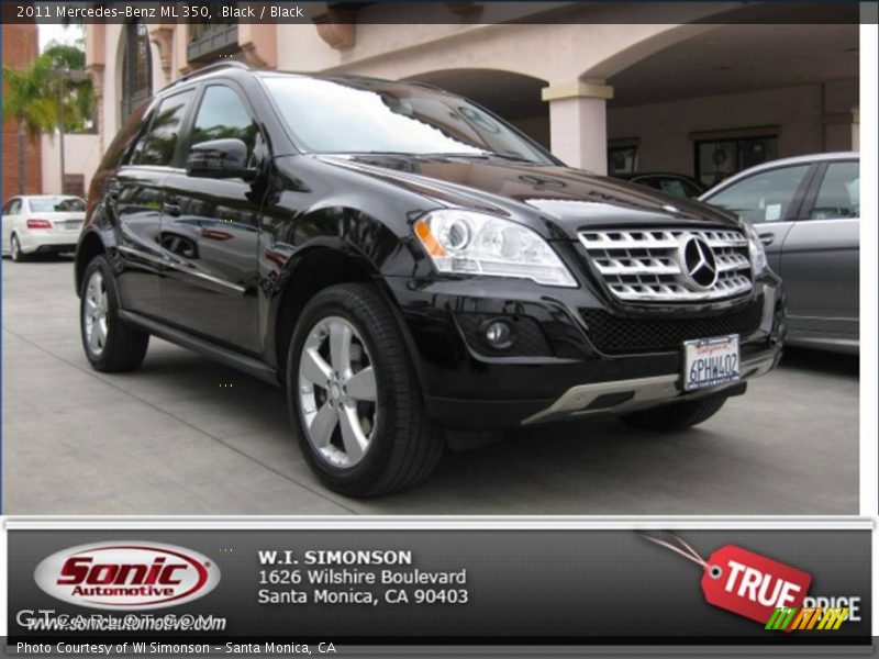 Black / Black 2011 Mercedes-Benz ML 350