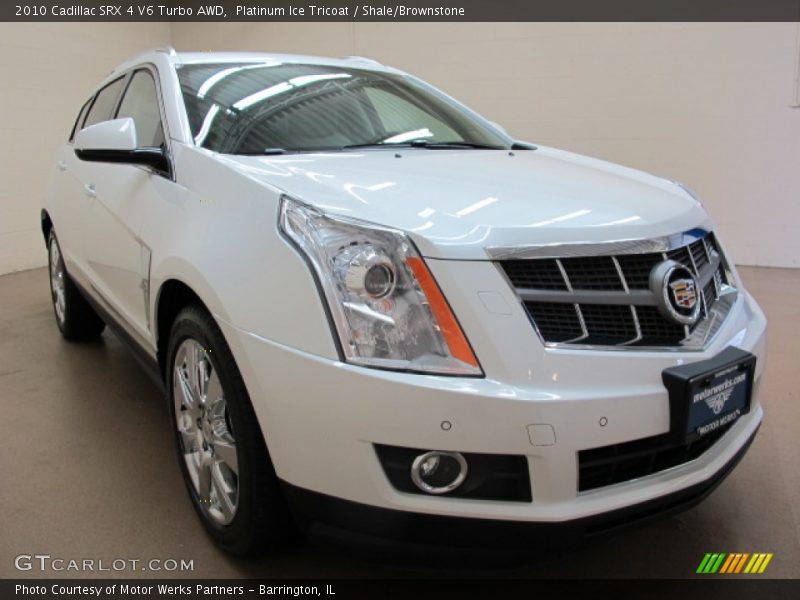 Platinum Ice Tricoat / Shale/Brownstone 2010 Cadillac SRX 4 V6 Turbo AWD