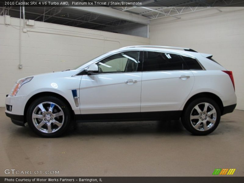 Platinum Ice Tricoat / Shale/Brownstone 2010 Cadillac SRX 4 V6 Turbo AWD
