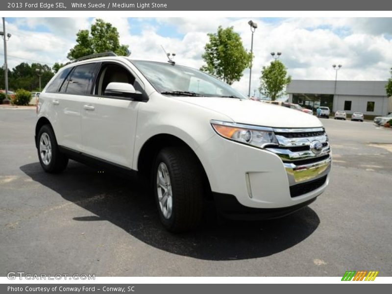 White Suede / Medium Light Stone 2013 Ford Edge SEL