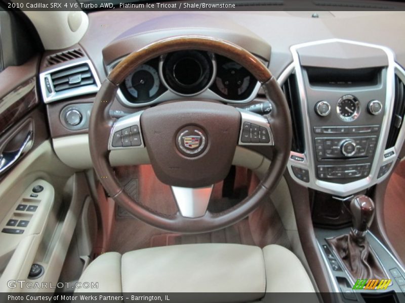 Platinum Ice Tricoat / Shale/Brownstone 2010 Cadillac SRX 4 V6 Turbo AWD