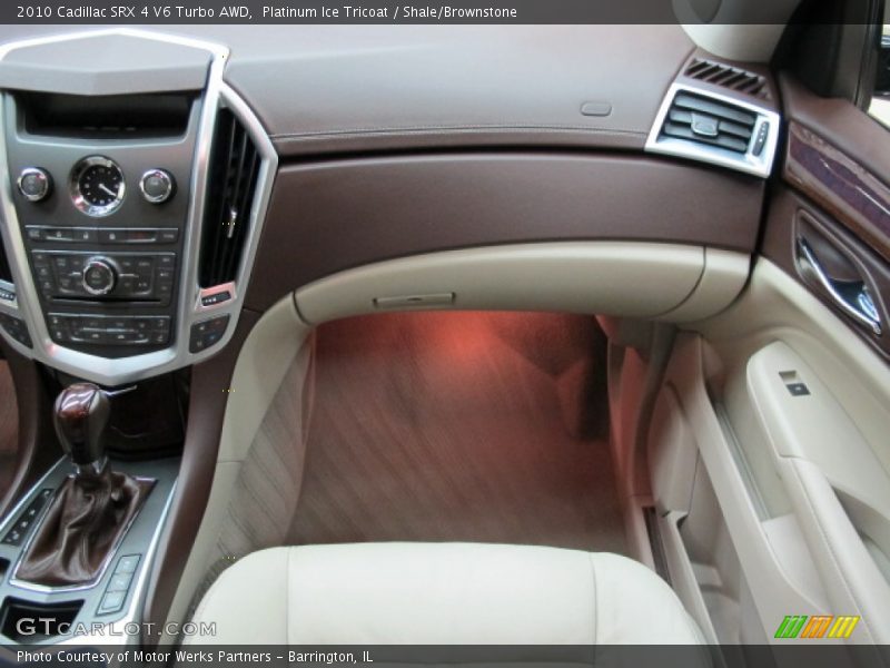 Platinum Ice Tricoat / Shale/Brownstone 2010 Cadillac SRX 4 V6 Turbo AWD