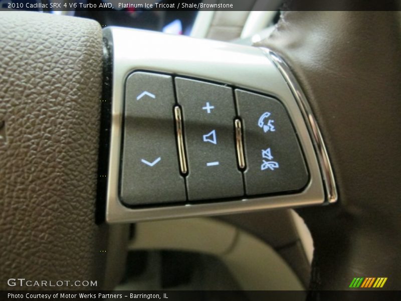 Platinum Ice Tricoat / Shale/Brownstone 2010 Cadillac SRX 4 V6 Turbo AWD