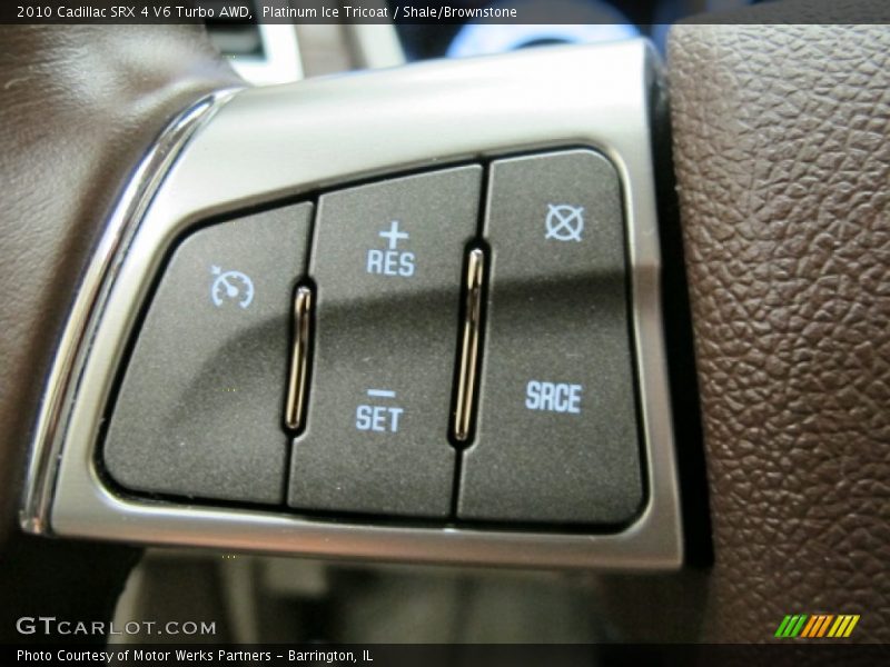Platinum Ice Tricoat / Shale/Brownstone 2010 Cadillac SRX 4 V6 Turbo AWD