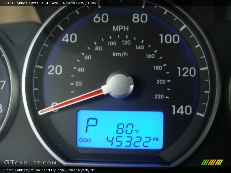 Mineral Gray / Gray 2011 Hyundai Santa Fe GLS AWD