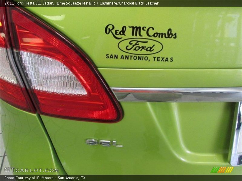 Lime Squeeze Metallic / Cashmere/Charcoal Black Leather 2011 Ford Fiesta SEL Sedan