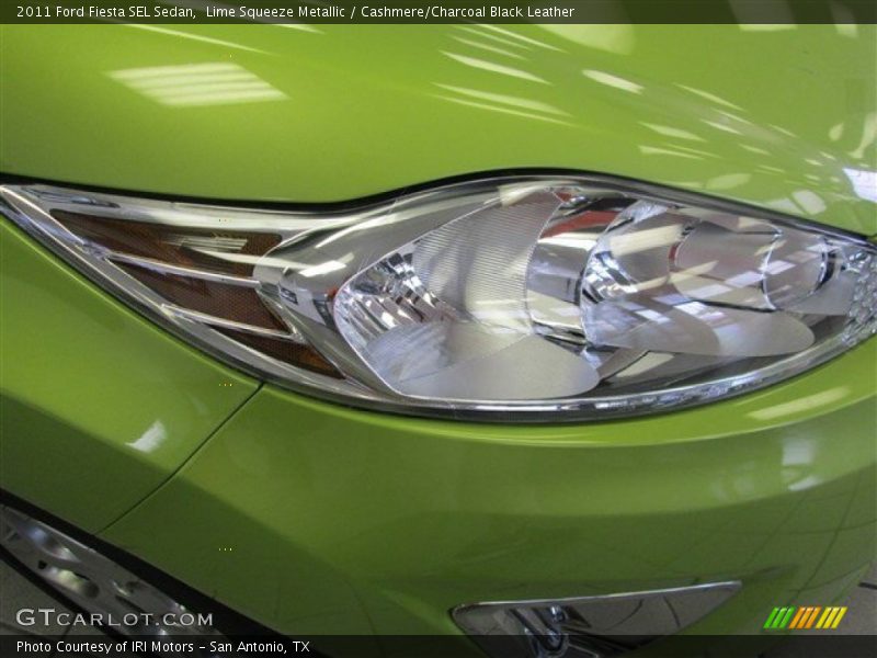 Lime Squeeze Metallic / Cashmere/Charcoal Black Leather 2011 Ford Fiesta SEL Sedan