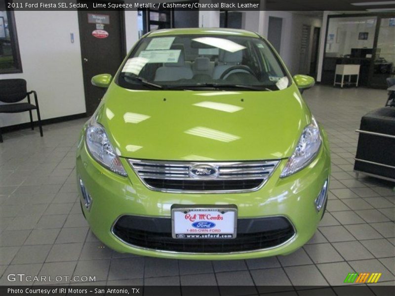 Lime Squeeze Metallic / Cashmere/Charcoal Black Leather 2011 Ford Fiesta SEL Sedan