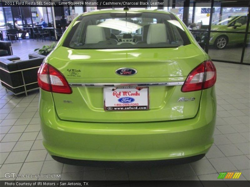 Lime Squeeze Metallic / Cashmere/Charcoal Black Leather 2011 Ford Fiesta SEL Sedan