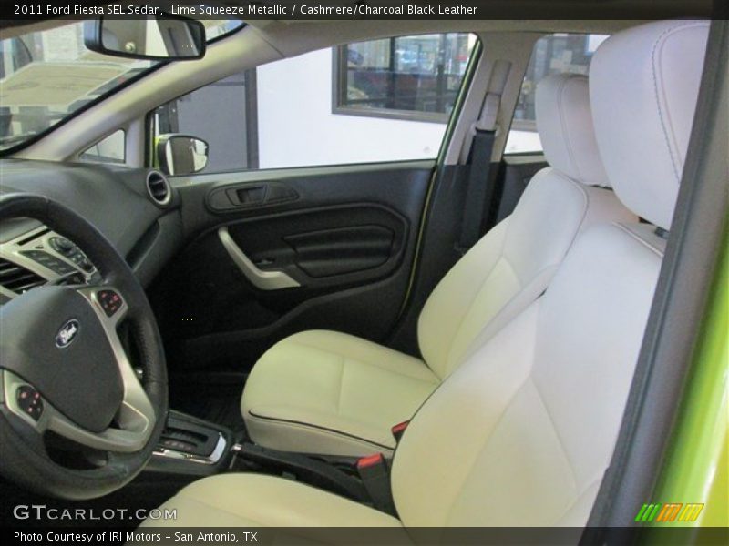 Lime Squeeze Metallic / Cashmere/Charcoal Black Leather 2011 Ford Fiesta SEL Sedan