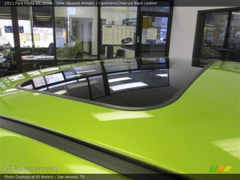 Lime Squeeze Metallic / Cashmere/Charcoal Black Leather 2011 Ford Fiesta SEL Sedan