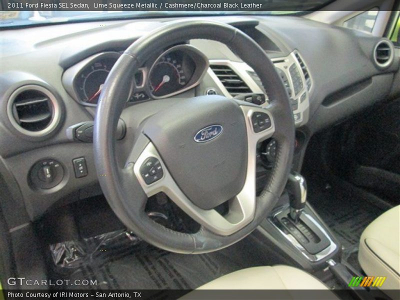 Lime Squeeze Metallic / Cashmere/Charcoal Black Leather 2011 Ford Fiesta SEL Sedan