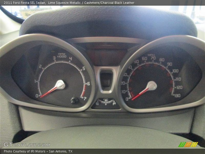 Lime Squeeze Metallic / Cashmere/Charcoal Black Leather 2011 Ford Fiesta SEL Sedan