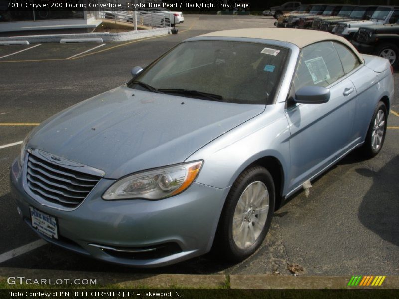 Crystal Blue Pearl / Black/Light Frost Beige 2013 Chrysler 200 Touring Convertible